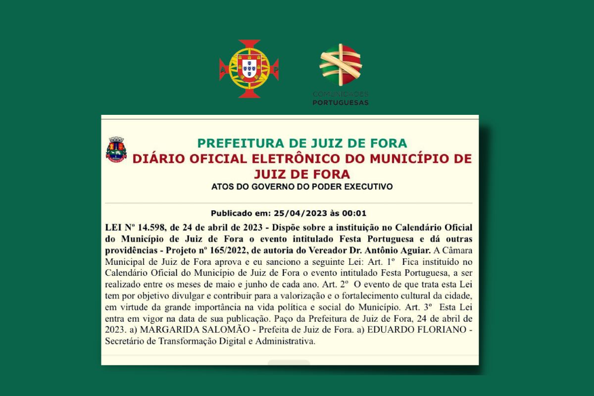 Sacionada lei que inclui Festa Portuguesa no calendário oficial do município
